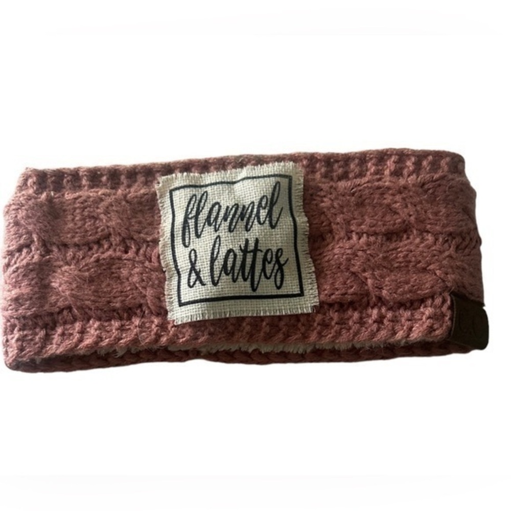 C.C Soft Winter Warm Cable Knit Sherpa Lined Ear Warmer - Headband